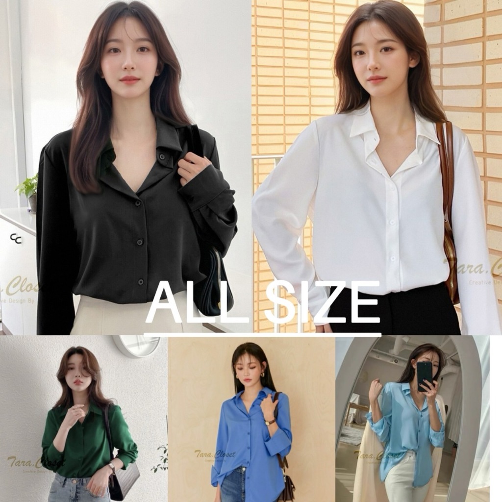 IT022 All Size 3 TARA Shirt เสื้อเชิ้ต คอปก แขนยาว มีมากกว่า 30 สี รุ่นยอดฮิต ทรงคลาสสิค ผ้าไหมอิตาลีอย่างดี ผ้าไม่หนามา