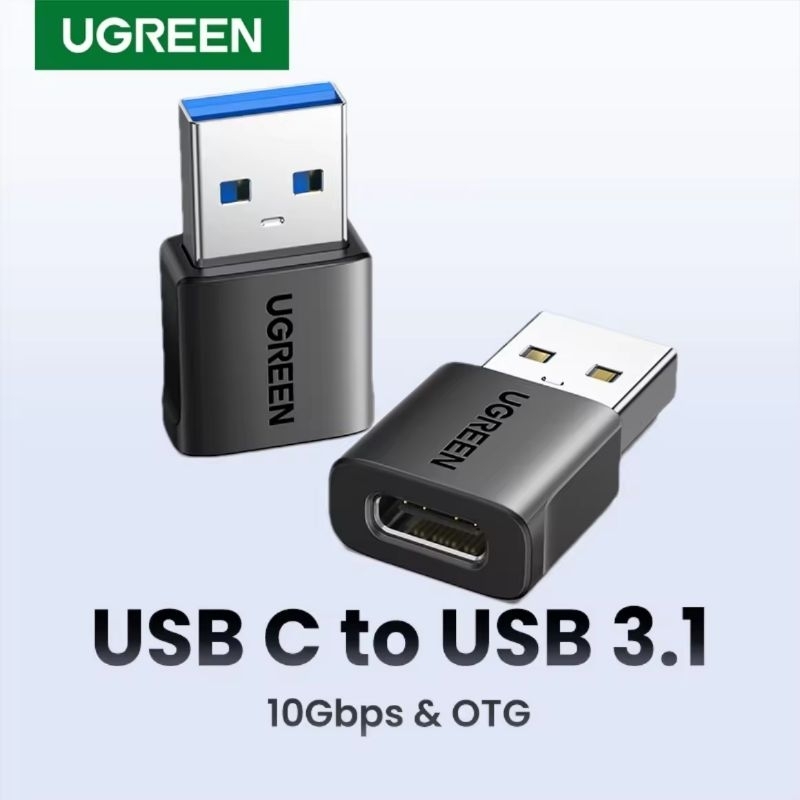 แท้💯 UGREEN OTG อะแดปเตอร์ USB A ให้เป็น USB C 10Gbps (แพ็ค 2 ชิ้น) USB 3.1 สำหรับชาร์จและซิงค์ข้อมูล