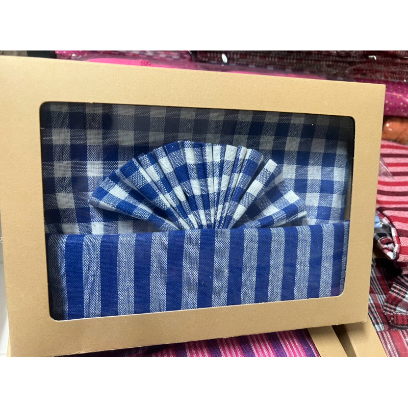 ผ้าขาวม้า+พับจีบใส่กล่อง ของฝากหรือที่ระลึกได้ ขนาด 80×190 cm แกะใช้งานได้จริง - รูปที่ 5