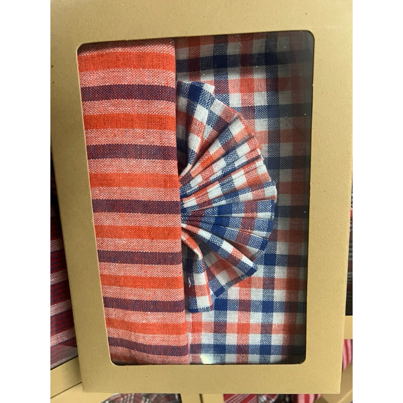 ผ้าขาวม้า+พับจีบใส่กล่อง ของฝากหรือที่ระลึกได้ ขนาด 80×190 cm แกะใช้งานได้จริง - รูปที่ 6