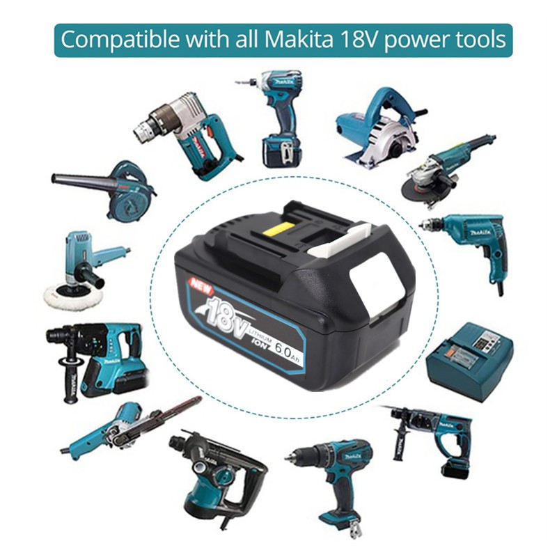 แบตเตอรี่ Makita 18V 5.0Ah 6.0Ah 8.0Ah แบต แบตเตอรี่ แบตเตอรี่ความจุสูง Li-ion battery แบตสว่านไร้สา