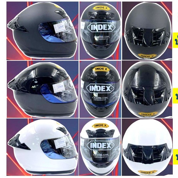 หมวกกันน๊อค  INDEX RYUKI NEW ป้ายเหลือง มี 3 สี (ถอดซักได้)