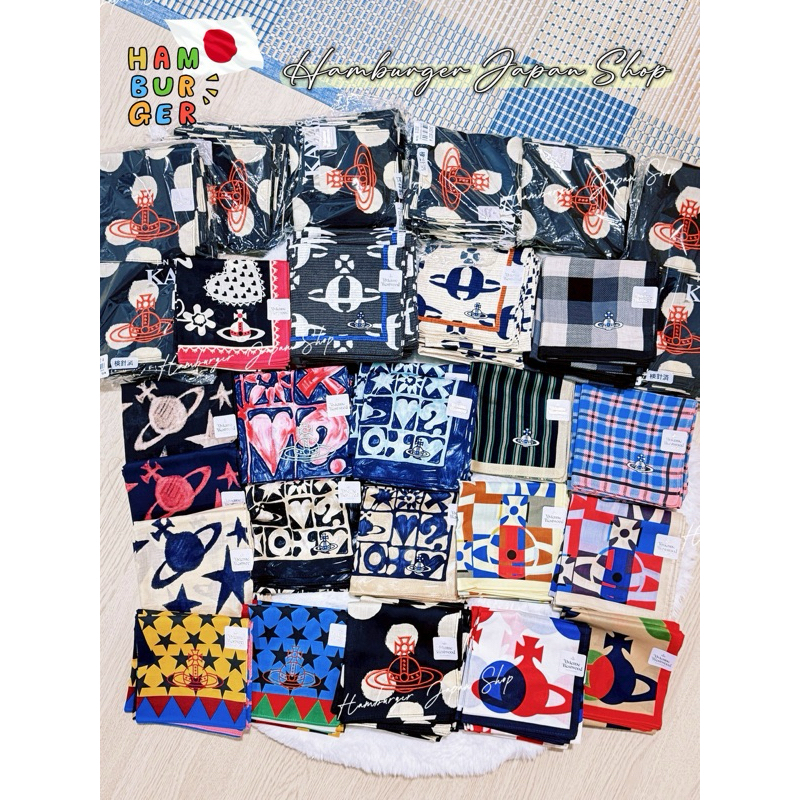 🇯🇵ผ้าพันคอวิเวียน Vivienne Westwood Luxury Scarf –ขนาด46 x 46 cm