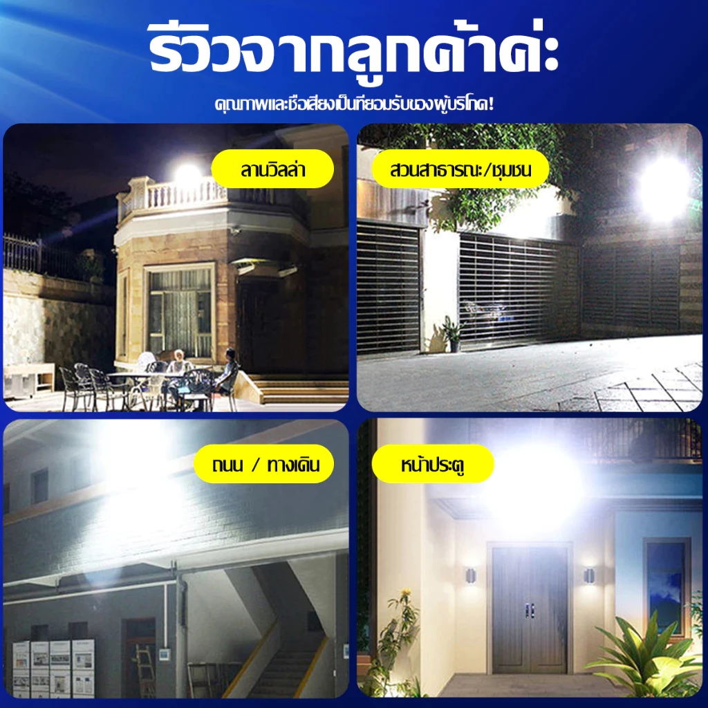 【รับประกัน30ปี】ไฟโซล่าเซลล์ 6500W Solar Light ไฟโซล่าเซล แสงสีขาว สว่างอัตโนมัติเมื่อฟ้ามืด IP67 กันน้ำกลางแจ้งกันฟ้าผ่า thumbnail 4