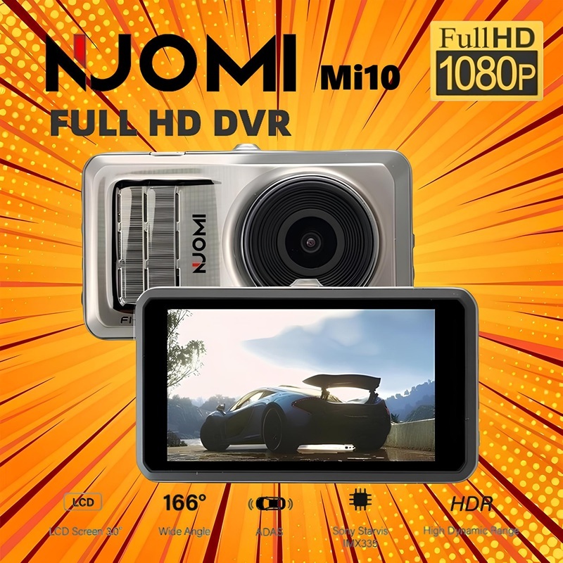 กล้องติดรถยนต์ Nuomi Mi10 FULL HD 1080p WDR G-Sensor Car Dash Cam ภาพคมชัด บันทึกวนทับ บันทึกเสียง