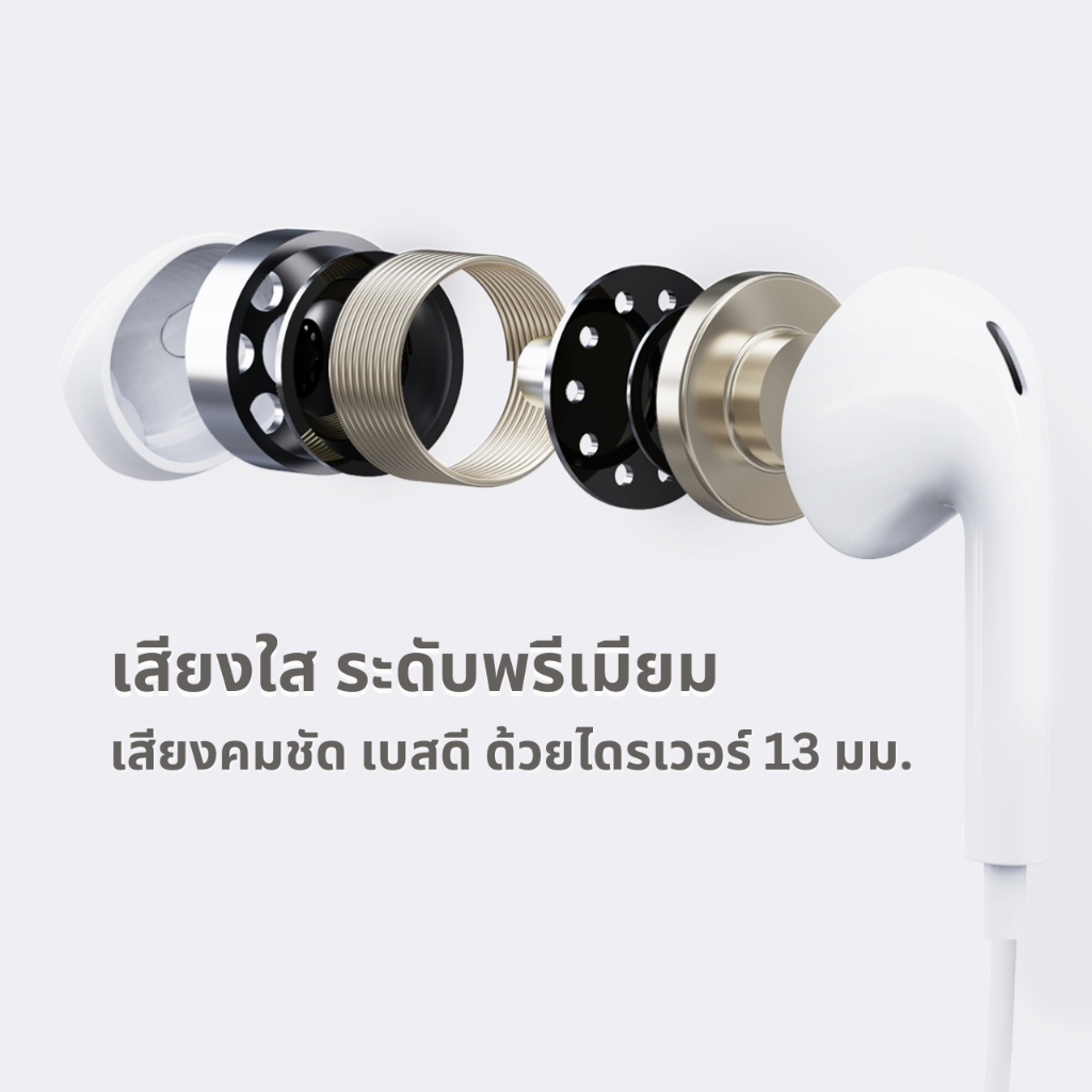 AUKEY EP-CC1 หูฟังไม่ต้องใช้บลูทูธ เสียงดี มีไมโครโฟนในตัว Type-c สำหรับ ios Android - ภาพย่อย 2