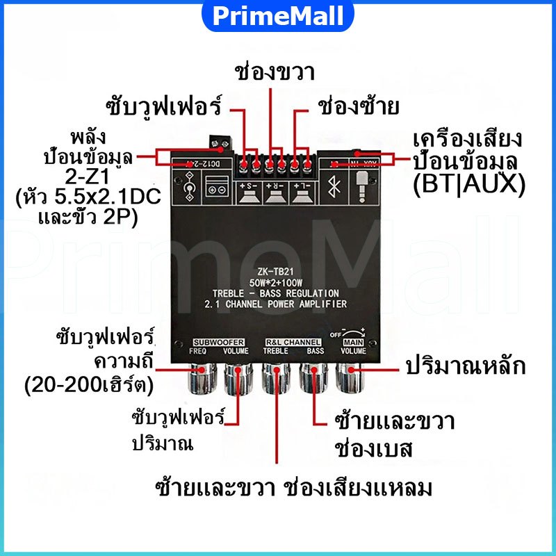 ⚡ส่งเร็ว ในไทย⚡แอมจิ๋ว ZK-TB21 บลูทู ธ 5.0 ซับวูฟเฟอร์เครื่องขยายเสียง  ระบบ 2.1ch กำลังขับ 2*50W+ซัพ 100W