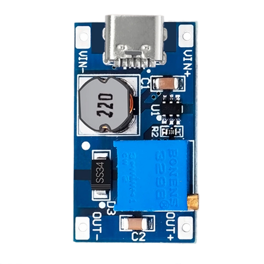 Mt3608 type-c 2A DC-DC Step Up boot Power Module โมดูลเพิ่มแรงดัน 4V ถึง 28V