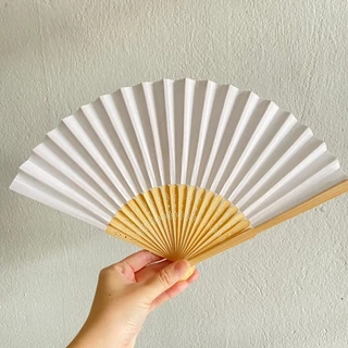 พัดจีน พัดระบายสี พัดขาวระบายสี พัดเปล่า DIY งานศิลปะ