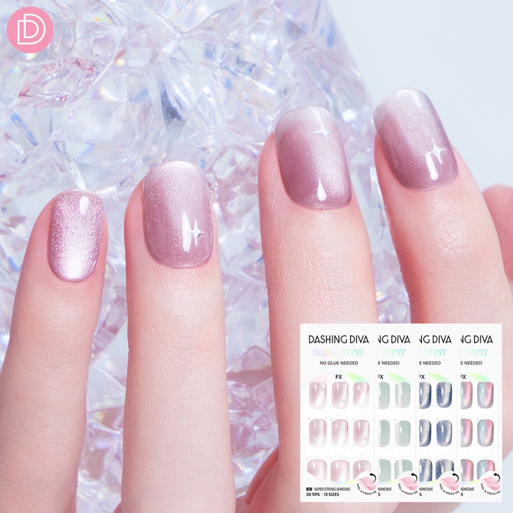 Dashing Diva เล็บปลอม เล็บลูกแก้ว ทรงปลายโค้งมน รุ่น MDF5P007RG-MDF5S079RG จำนวน 1 กล่องมี 30 เล็บ