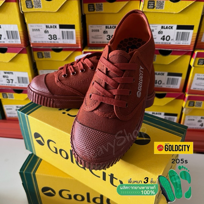 📍ลูกค้าใหม่ลด 90฿GoldCity🔸รุ่น205S🔸รองเท้านักเรียน พื้นหนา3ชั้น เบอร์31-47 สีขาว