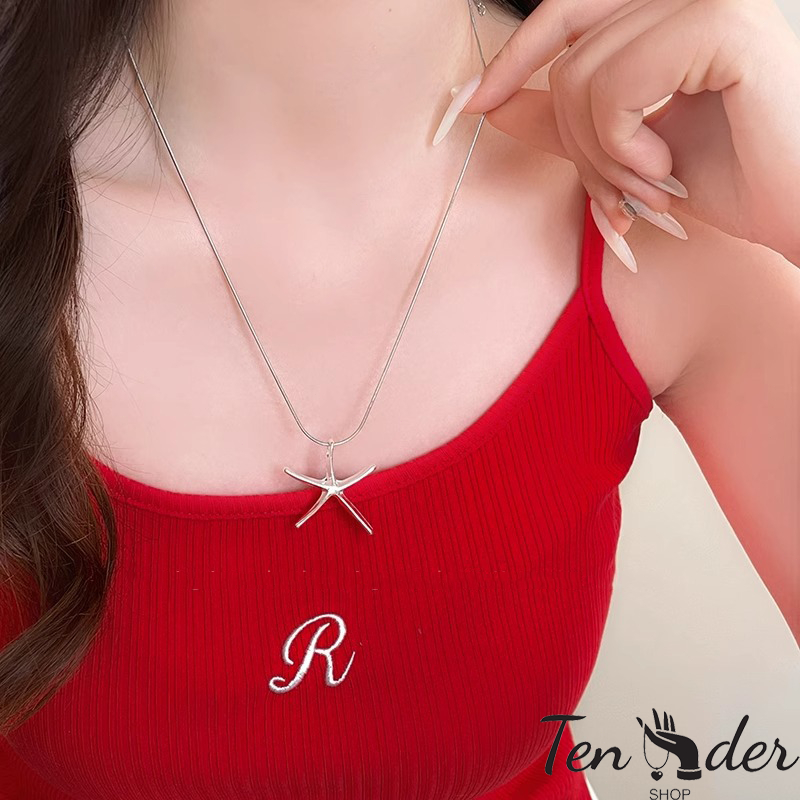 COD-ส่งเร็วจากไทย🎀สร้อยคอแฟชั่น จี้ปลาดาว Insเรียบง่าย สไตล์เกาหลี นักเรียนสำหรับผู้หญิง เครื่องประดับ-Tender