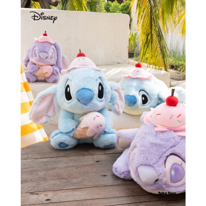 Disney Plush Stitch + Angel With Ice-cream 9inch & 15inch - ตุ๊กตาดิสนีย์