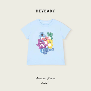 1-12 ปี เสื้อยืดสีฟ้า เสื้อยืดเด็กผู้หญิง เสื้อยืดสีฟ้า ลายการ์ตูน ผ้านุ่ม สัมผัสเบาสบาย วันแม่