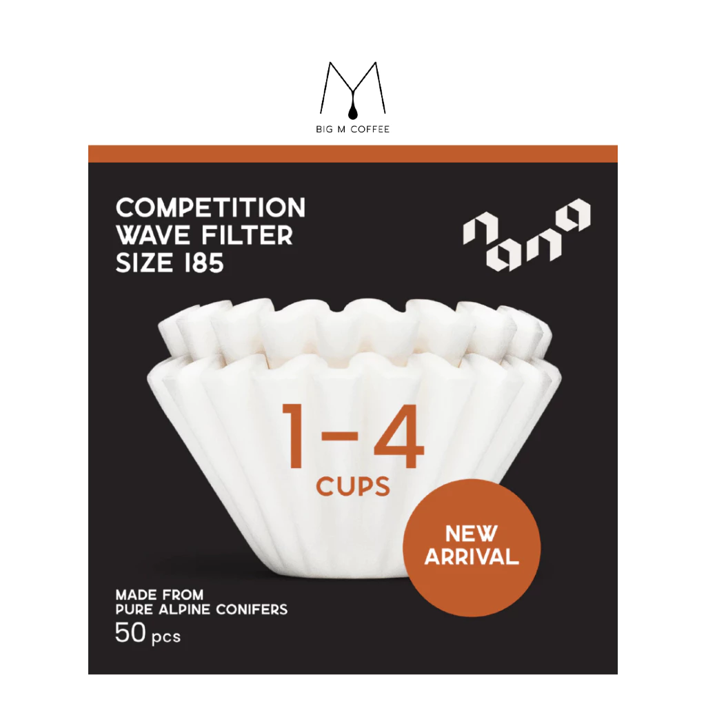 Nana Coffee Roasters Competition Wave Filters กระดาษกรองแบบเวฟ 185 (1-4Cups) กาแฟดริป 50 ชิ้น I Big m coffee