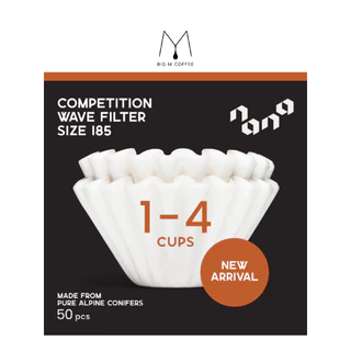 Nana Coffee Roasters Competition Wave Filters กระดาษกรองแบบเวฟ 185 (1-4Cups) กาแฟดริป 50 ชิ้น I Big m coffee