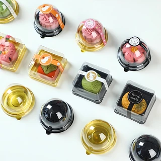 [ราคาถูกที่สุด!!] ถาดใส่ขนมมีฝาปิด กล่องขนมไหว้พระจันทร์ กล่องขนมเปี๊ยะ พายสัปปะรด ทรงกลมและทรงเหลี่ยม แพค 50 ใบ