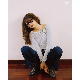 KANDA JEANS :Lily Long-sleeve top เสื้อยืด แขนยาว