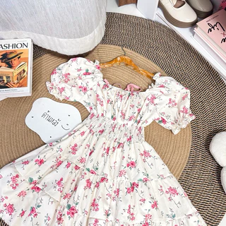 Dress แขนตุ๊กตา(อก32-48)ระบายทรงปล่อย an-05 🌷✨