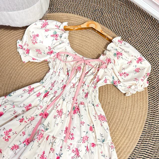 Dress แขนตุ๊กตา(อก32-48)ระบายทรงปล่อย an-05 🌷✨