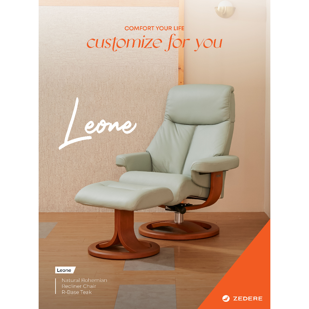 Zedere รุ่น Leone Recliner Chair Rbase Nutural Bohemian