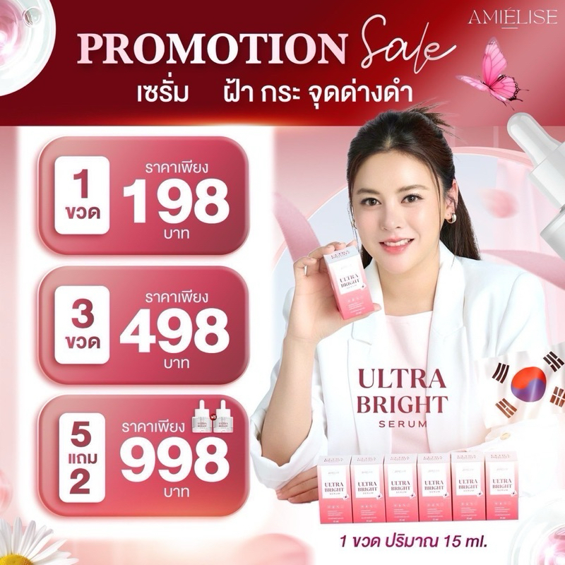 ✨โปรสุดคุ้ม(5แถม3)✨ เซรั่มใบเฟิร์น เซรั่มชะเอม เกาหลี Ultra Bright Serum 15ml. ผิวอิ่มฟูฉ่ำน้ำ ผิวกระจ่างใส
