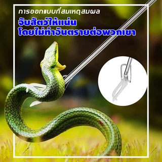 ที่จับงูสแตนเลส การจับกุมอย่างปลอดภัย 75/100/150cm ด้ามจับยาวพับได้ ที่จับงู คีมจับงู ที่หนีบงู