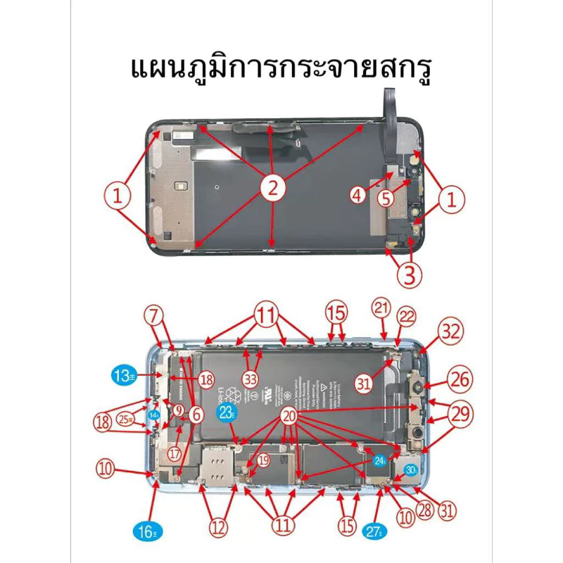 น๊อตชุด (1ถุง) X/XR/xs max/7/7plus/6/6plus/6S/6SPlus/8/8plus/11/11pro/12/12pro/12promax/13/13pro/13promax/14/14 pro max