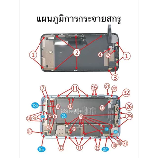น๊อตชุด (1ถุง) X/XR/xs max/7/7plus/6/6plus/6S/6SPlus/8/8plus/11/11pro/12/12pro/12promax/13/13pro/13promax/14/14 pro max