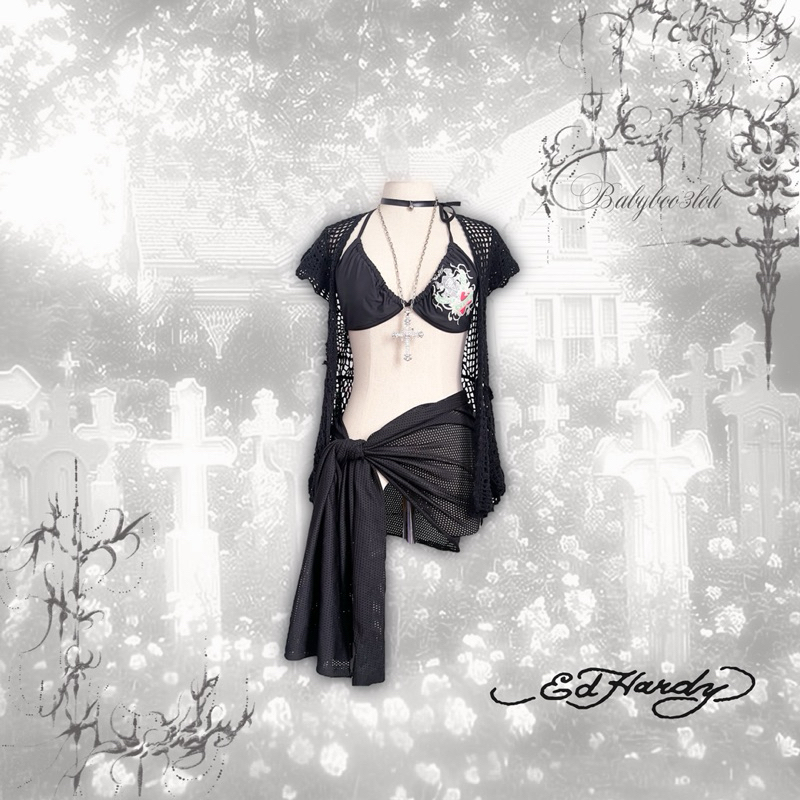 ♱ set bikini ed hardy เซ็ทบิกินี่ ไม่มีป้าย♡