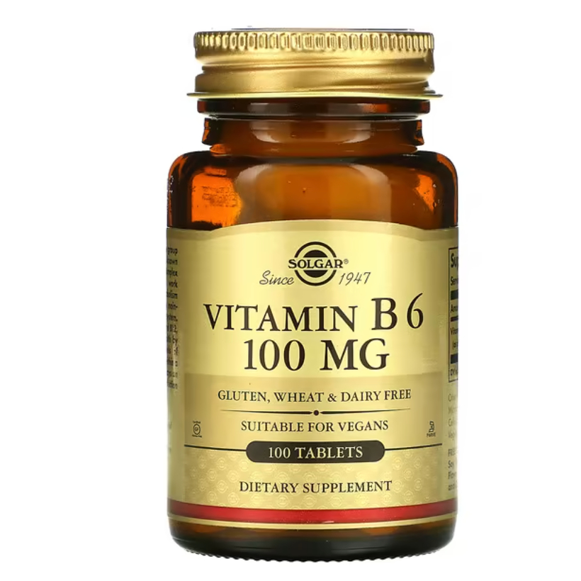 Solgar, Vitamin B6, 100 mg, 100 Tablets