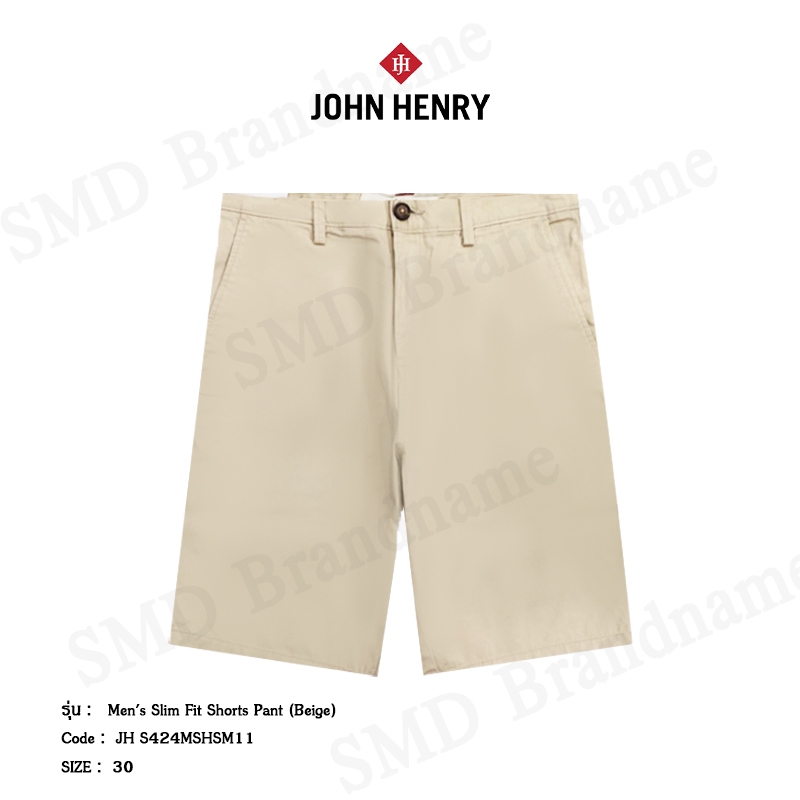 John Henry กางเกงขาสั้น รุ่น Men's Slim Fit Shorts Pant (Beige) Code: JH S424MSHSM11