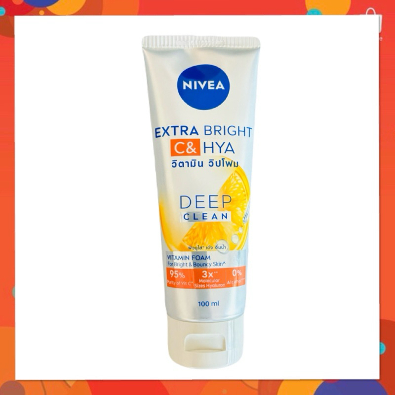 Nivea C&HYA 100 ml นีเวีย วิปโฟม เอ็กซ์ตร้า ไบรท์ ซี แอนด์ ไฮยา วิตามิน Nivea Extra Bright C&Hya Wash Foam โฟมล้างหน้า