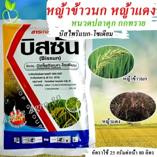 🎁ยกแพ็ก คุ้มกว่า บิสซัน บิสไพริแบค - โซเดียม ขนาด 100 กรัม x 10 ซอง สารกำจัดวัขพืช ทั้งใบแคบและใบกว้าง บิสไพริแบก