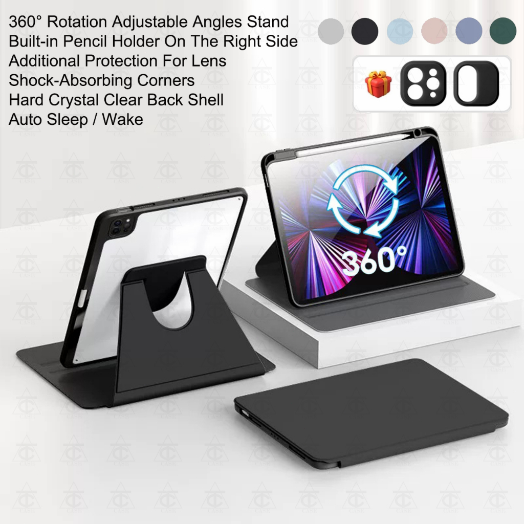 หมุนได้ 360° air4 เคส for เคสไอแพด air6 air5 เคสไอแพด gen10 gen9 gen8 case ipad Pro เคสไอแพดgen11 พร