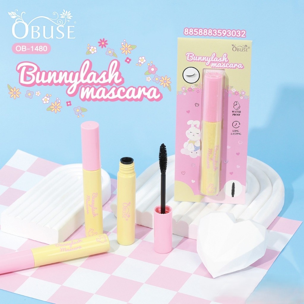 Obuse มาสคาร่า OB-1480 Bunnylash Mascara เพิ่มความยาวด้วย มาสคาร่า สีดำสนิท