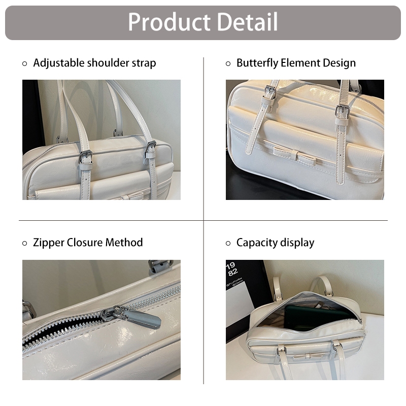 High Sense Boston Bag ความจุขนาดใหญ ่ สบายๆแบบพกพา INS Commuter 's All-Matching Shoulder Baguette Bag - รูปที่ 4