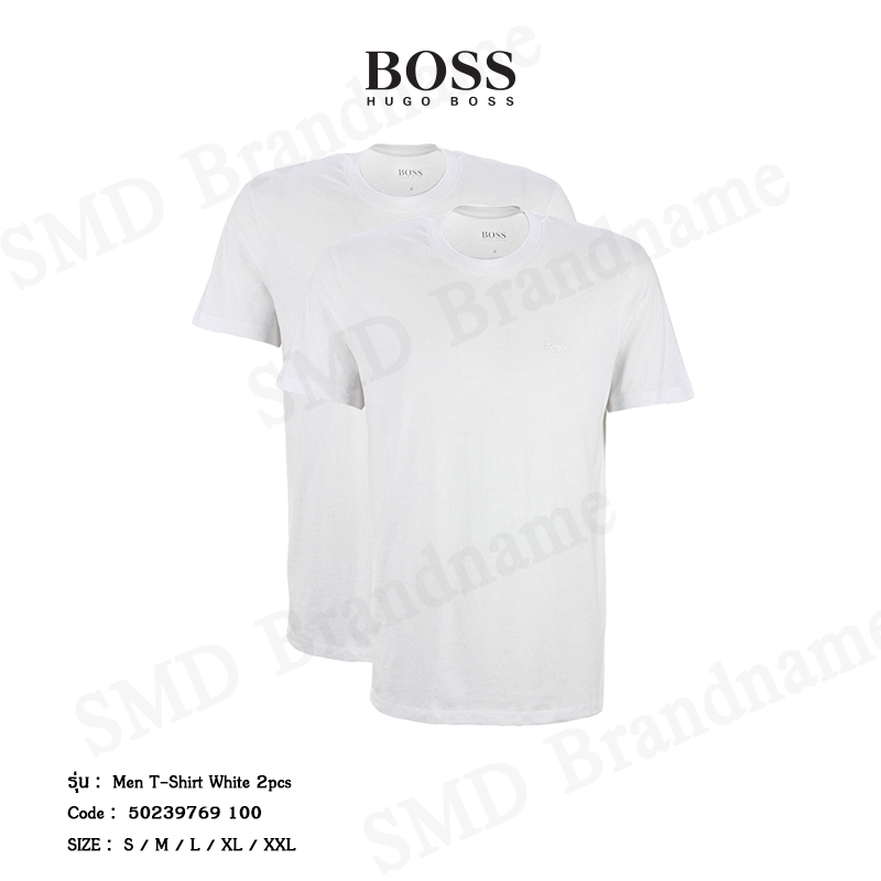 Hugo Boss เสื้อยืดคอกลม รุ่น Men T-Shirt White 2pcs Code: 50239769 100