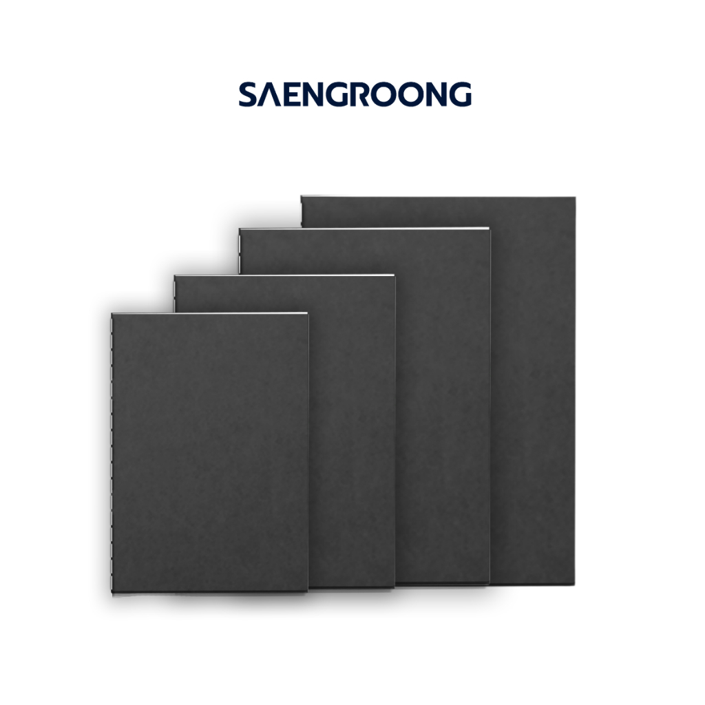 Saengroong สมุดจดปกดำ สมุดสีดำ เนื้อถนอมสายตา เข้าเล่มแบบเย็บด้าย Minimal เนื้อในมี 4แบบ / เล่ม