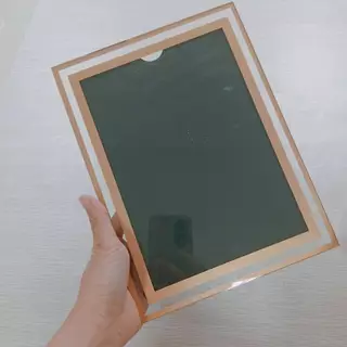 🚚พร้อมส่ง🚚กรอบรูป กรอบรูปกระจกคริสตัล วางได้แนวตั้ง แนวนอน ขนาด 5" 6" 7" 8" A4 A5 สีเงิน ราคา/ชิ้น สินค้าในไทย