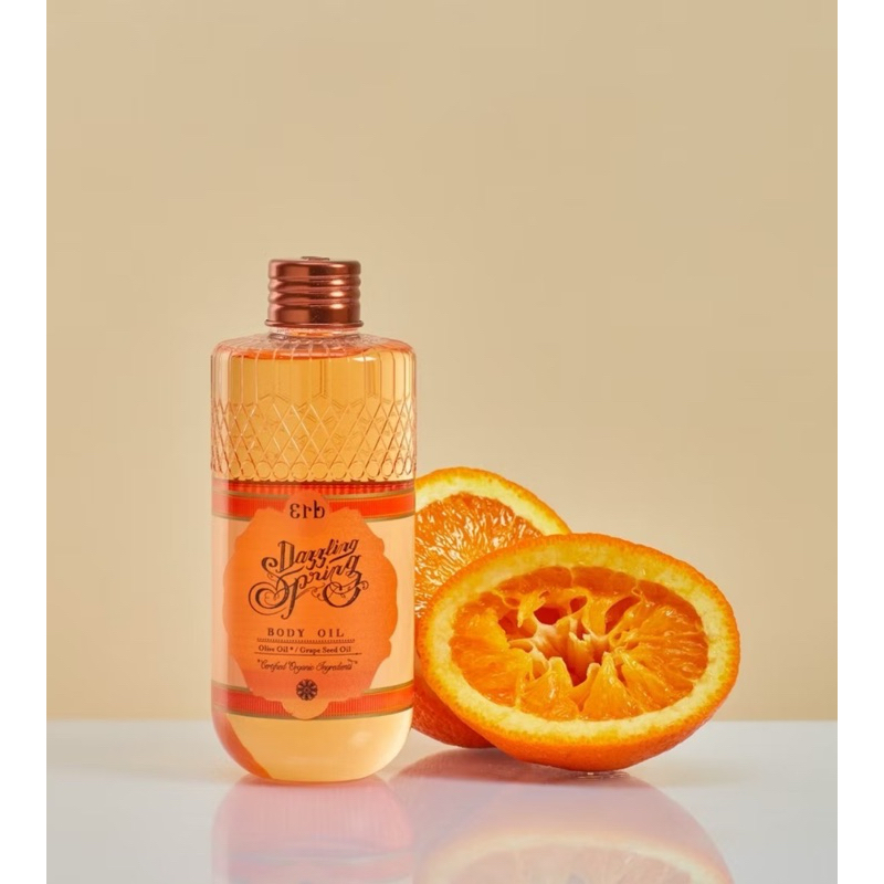 Erb Dazzling Spring Body Oil 230ml.ออยล์ทาผิว กลิ่นสวีทออเรนจ์ เพิ่มความยืดหยุ่น ผิวชุ่มชื้นยาว