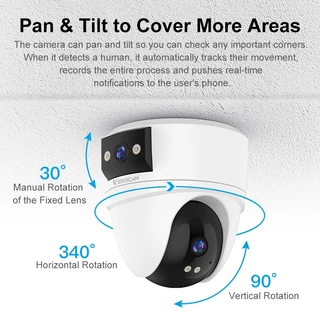 Vstarcam CS2DR WIFI/CG2DR SIM 4G (เลนส์คู่) ใหม่2025 กล้องวงจรปิดไร้สาย ความละเอียด 5MP(1296P) indoor มีAI+