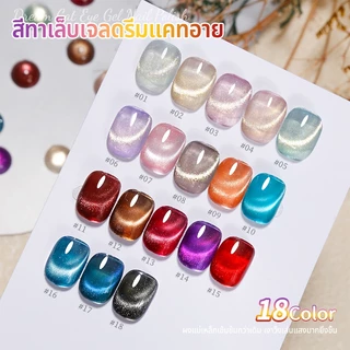 Nawoelite สีเจล สีทาเล็บเจล ลูกแก้ว เจลทาเล็บแมว 18สีพรีเมี่ยม ✨ Dreamy Cat Eye Gel สีเจลลูกแก้วเรืองแสง 15ml