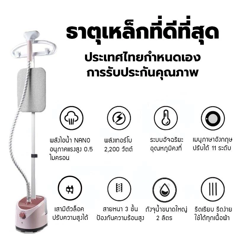 KL เตารีดไอน้ำ เตารีดไอน้ำไฟฟ้า 1000W/2000W เครื่องรีดถนอมผ้า เครื่องรีดผ้ายืน 1.7L รีดผ้าแขวน รีดเรียบเร็ว Steamer thumbnail 7