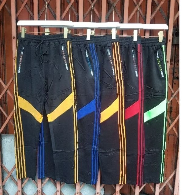 65-กางเกงวอร์มขายาวผ้ามันเนื้อผ้านิ่มใส่ได้ทั้งผู้หญิงผู้ชายเอวมีเชือกรูด#สุ่มลายปัก
