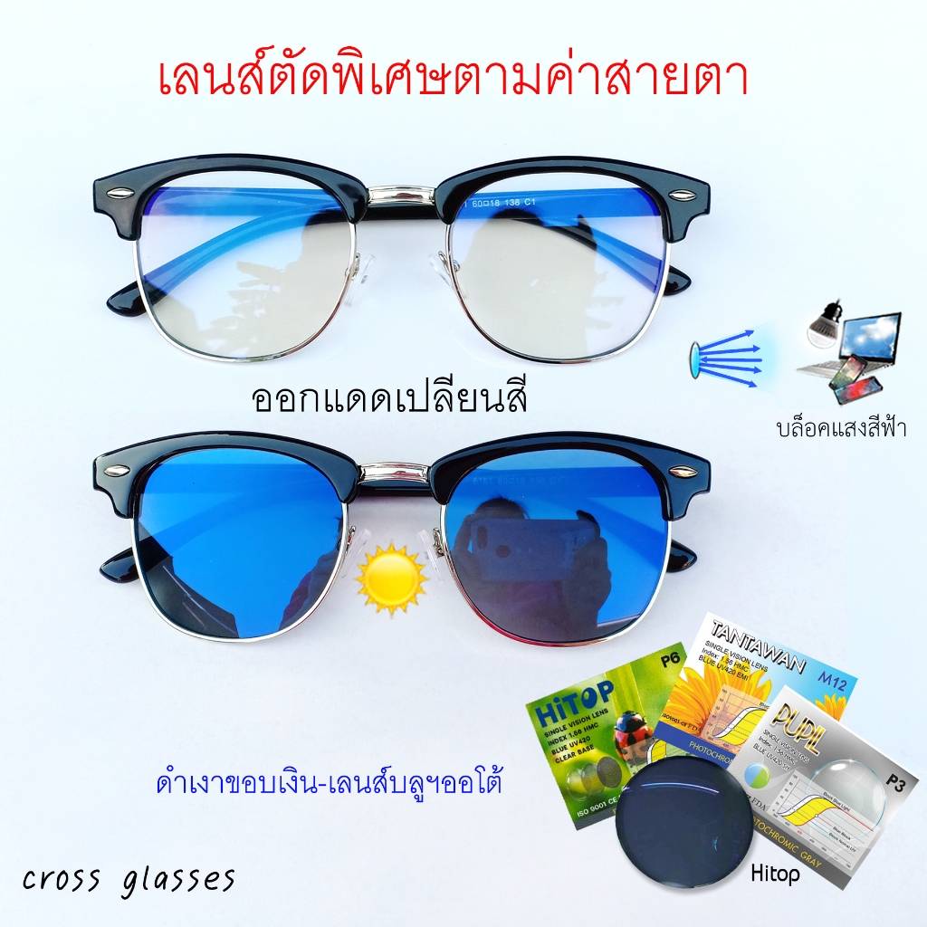 แว่นตาตัดเลนส์มัลติโคทออโต้ ตัดพิเศษตามค่าสายตา รหัส CGC10
