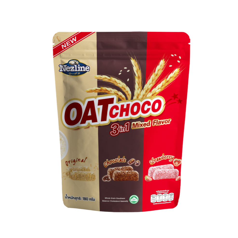 (180g) Nezline (3อิน1) ข้าวโอ๊ต 3 รสชาติ Oat Choco Mixed 3 in 1 ตราเนสไลน์
