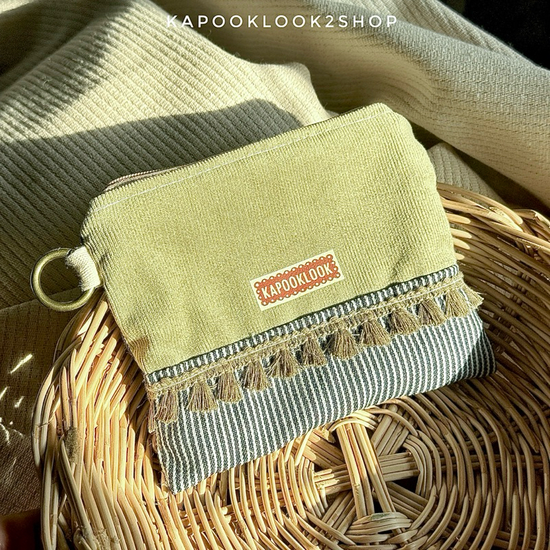 กระเป๋าสตางค์ ผ้าลูกฟูก x ยีนส์ริ้ว 🧬 ใส่เงิน บัตร ใส่เหรียญ 💳