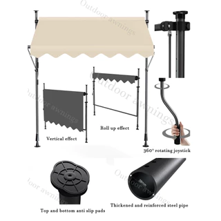 Outdoor awnings กันสาดตั้งตรง กันสาดพับเก็บได้ แนวตั้งปรับได้ ติดง่ายไม่ต้องเจาะผนัง กันสาดระเบียงบ้าน คอนโด