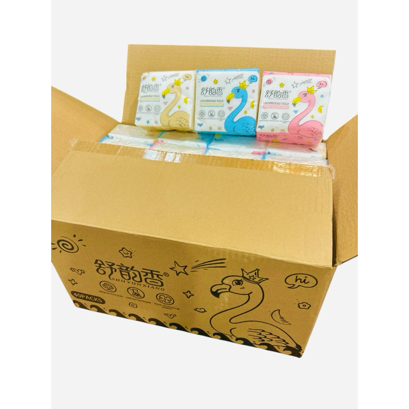 กระดาษทิชชู่เช็คหน้า ฟลามิงโก้ (HB0001)ขายยกลัง 1ลัง 40ห่อ